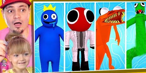 💙 Rainbow Friends z PLASTELINY? Oceniamy! | Juniorsky Z Córką Reakcje