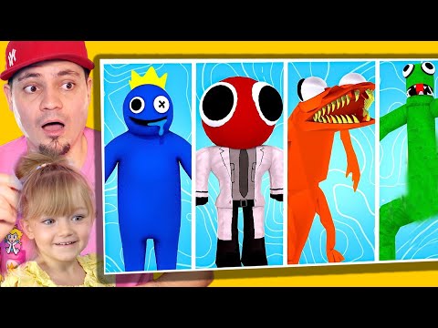 💙 Rainbow Friends z PLASTELINY? Oceniamy! | Juniorsky Z Córką Reakcje