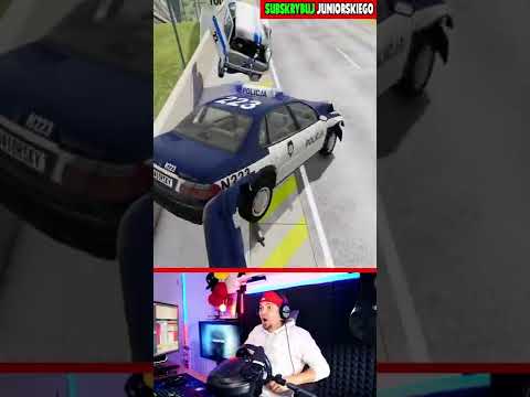 POLSKA POLICJA VS SKOCZNIA MAŁYSZA! 🏎️ Beam.NG Mody #shorts