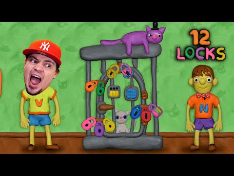 🙀 ZAMKNIĘTY KOT w 12 Locks Vlad i Niki!