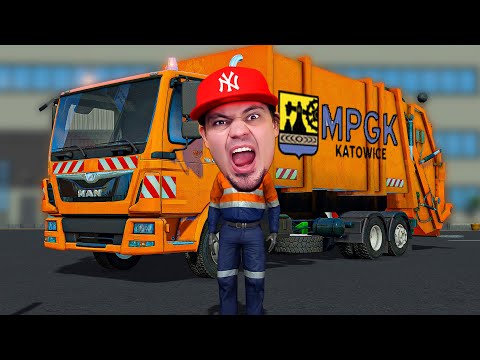 Moja NOWA PRACA jako ŚMIECIARZ w KATOWICACH! *MPGK Katowice* 🚚🗑️ Symulator Śmieciarza