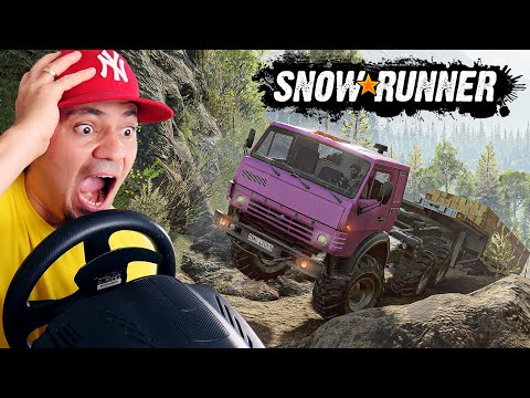 🚚 Mój RÓŻOWY KAMAZ Z NACZEPĄ jeździ po BŁOCIE! *TATRA DAŁA RADE* | Snowrunner Ft. @Rzakob