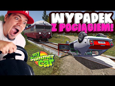 🚘 CZOŁOWE ZDERZENIE SATSUMY Z POCIĄGIEM! *bolało* W *MY SUMMER CAR*! | My Summer Car #53